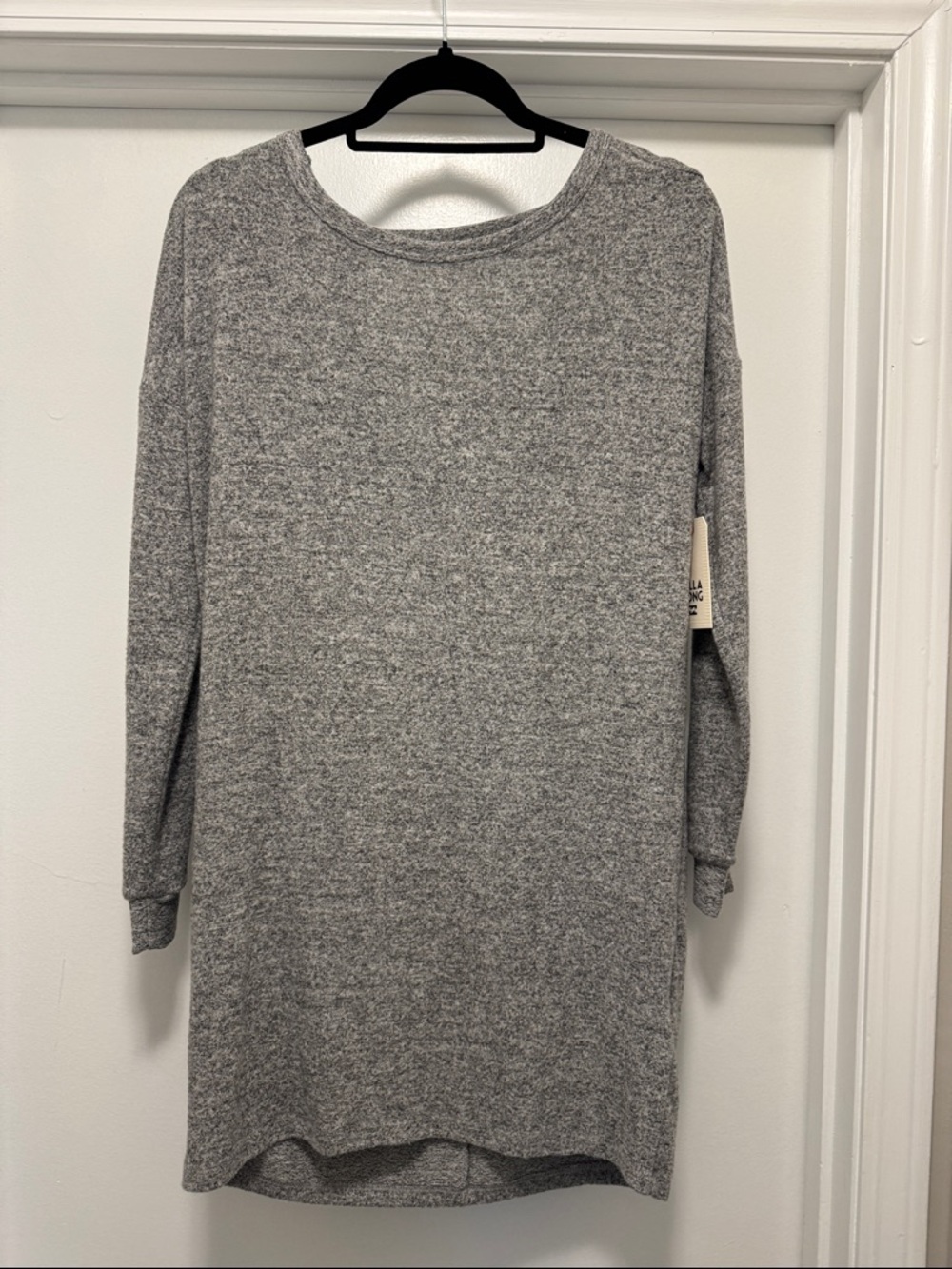 Billabong Cozy Gray Knit Long Sleeve dress